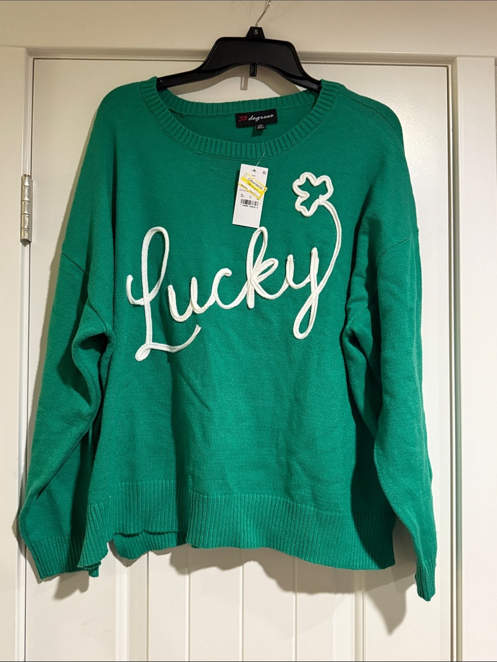 32 Degrees Green 'Lucky' Crewneck Sweater